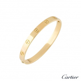 Cartier Yellow Gold Plain Love Bracelet Size 16 B6035516